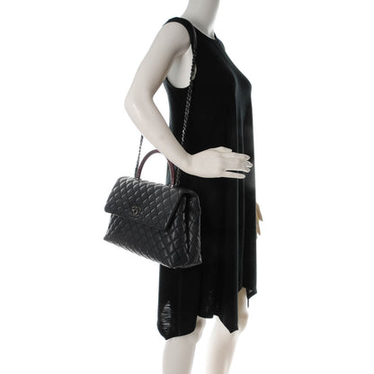 Chanel Caviar Lizard Quilted Medium Coco Handle Flap Grey 2 of 8