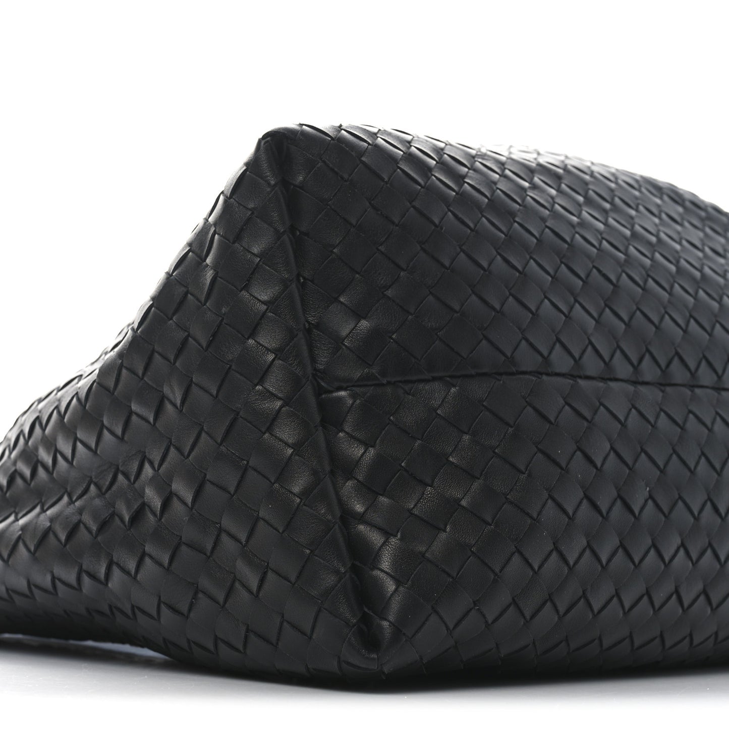 Calfskin Intrecciato Pinacoteca Reversible Tote Black Fondant
