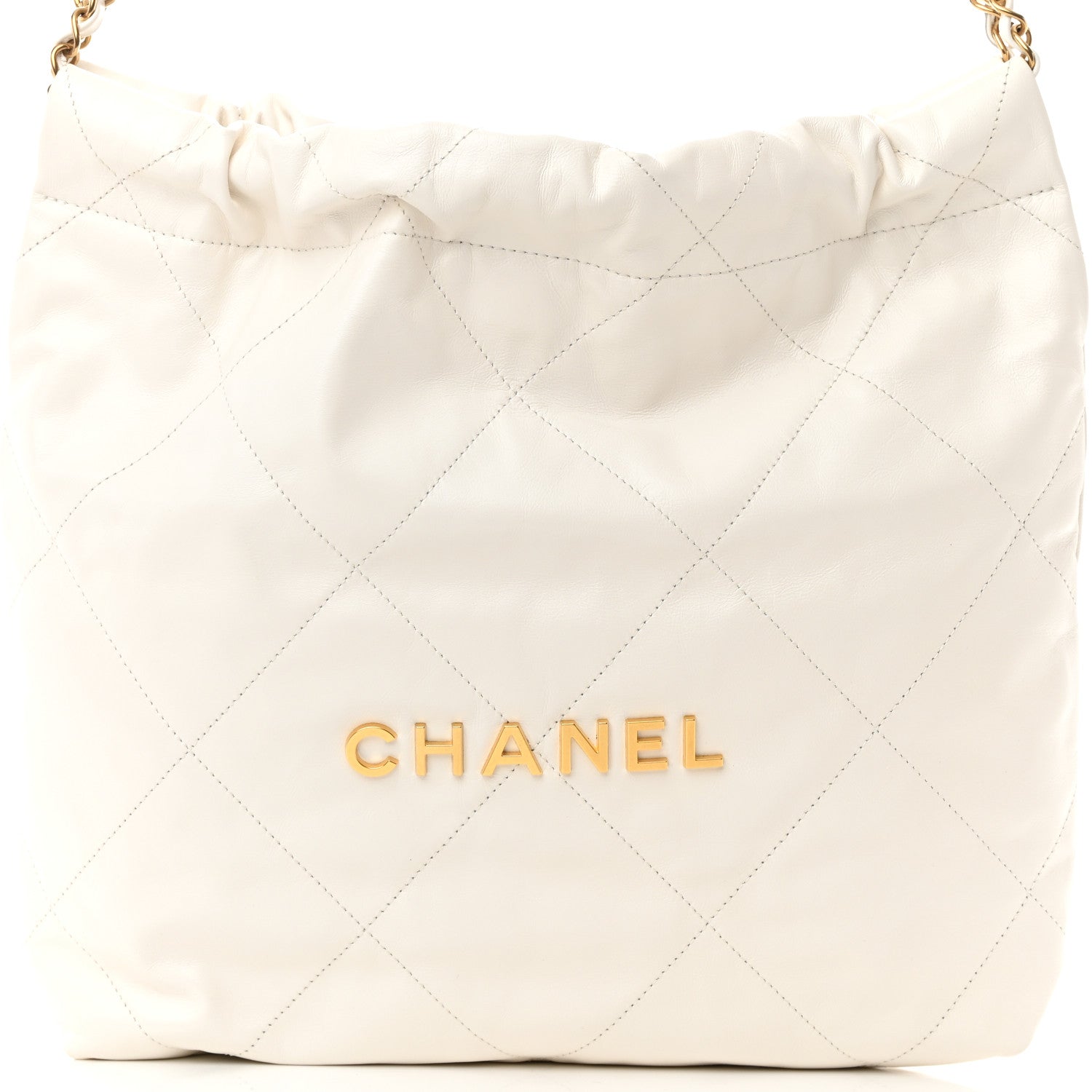 Chanel Shiny Calfskin Quilted Small Chanel 22 White 9 of 13