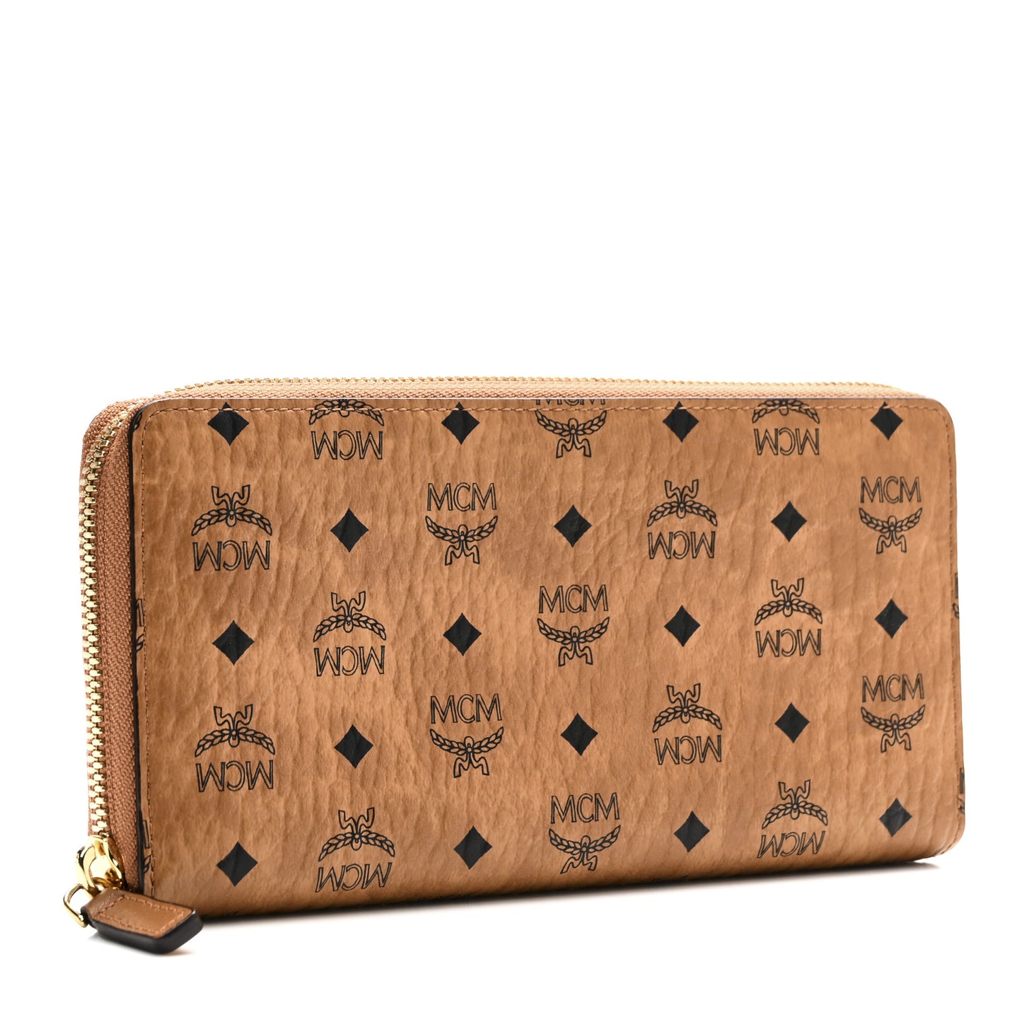 Visetos Large Zip Around Wallet Cognac