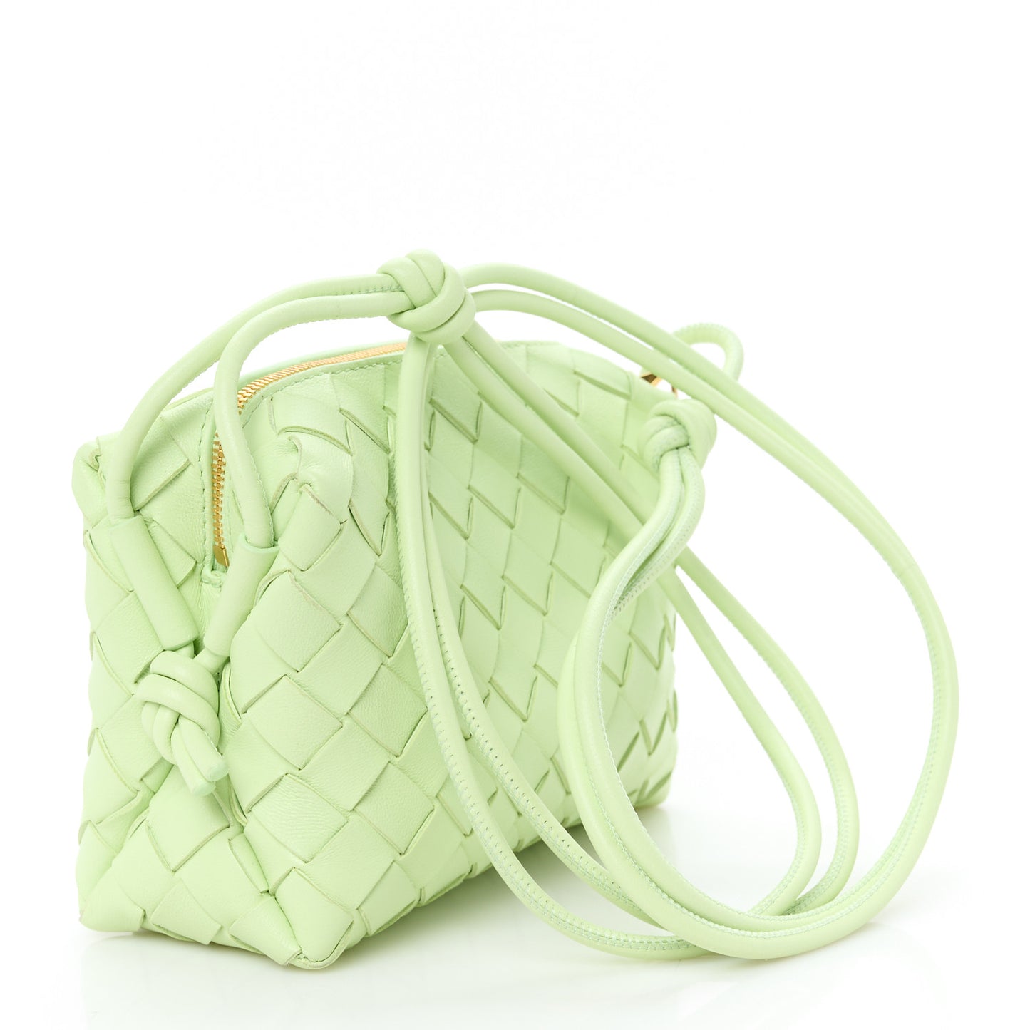 Nappa Intrecciato Mini Loop Camera Bag Fennel