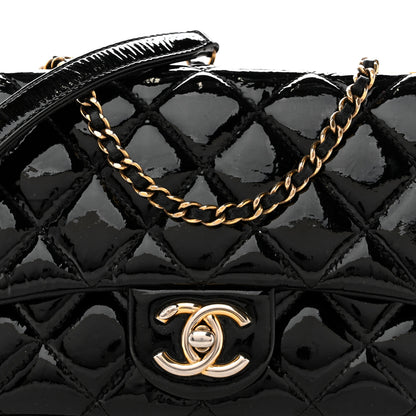 Chanel Patent Goatskin Quilted Small CC Eyelet Flap Black 8 of 13