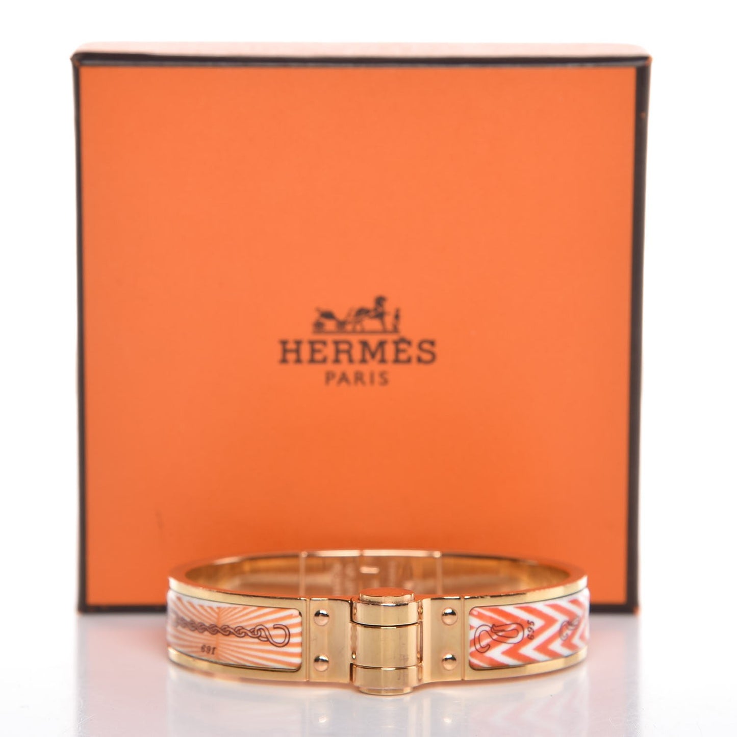 Enamel Printed Narrow Manufacture de Boucleries Hinged Bracelet S
