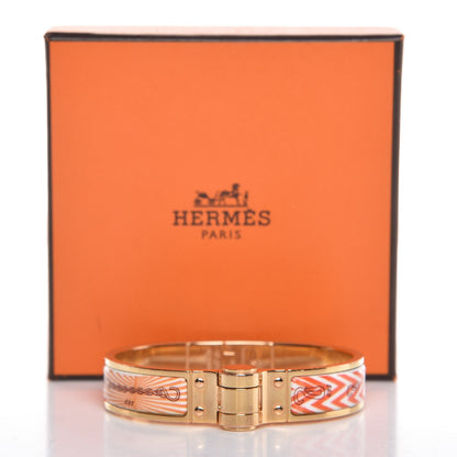 Hermes Enamel Printed Narrow Manufacture de Boucleries Hinged Bracelet S 8 of 8