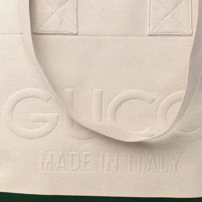 Gucci Canvas Logo Embossed Ophidia Tote Beige 8 of 10