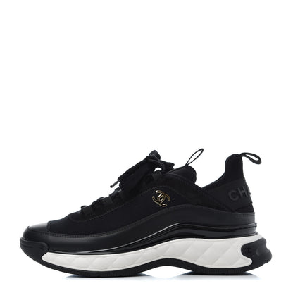 Chanel Velvet Calfskin Mixed Fibers CC Sneakers 37 Black 1 of 13