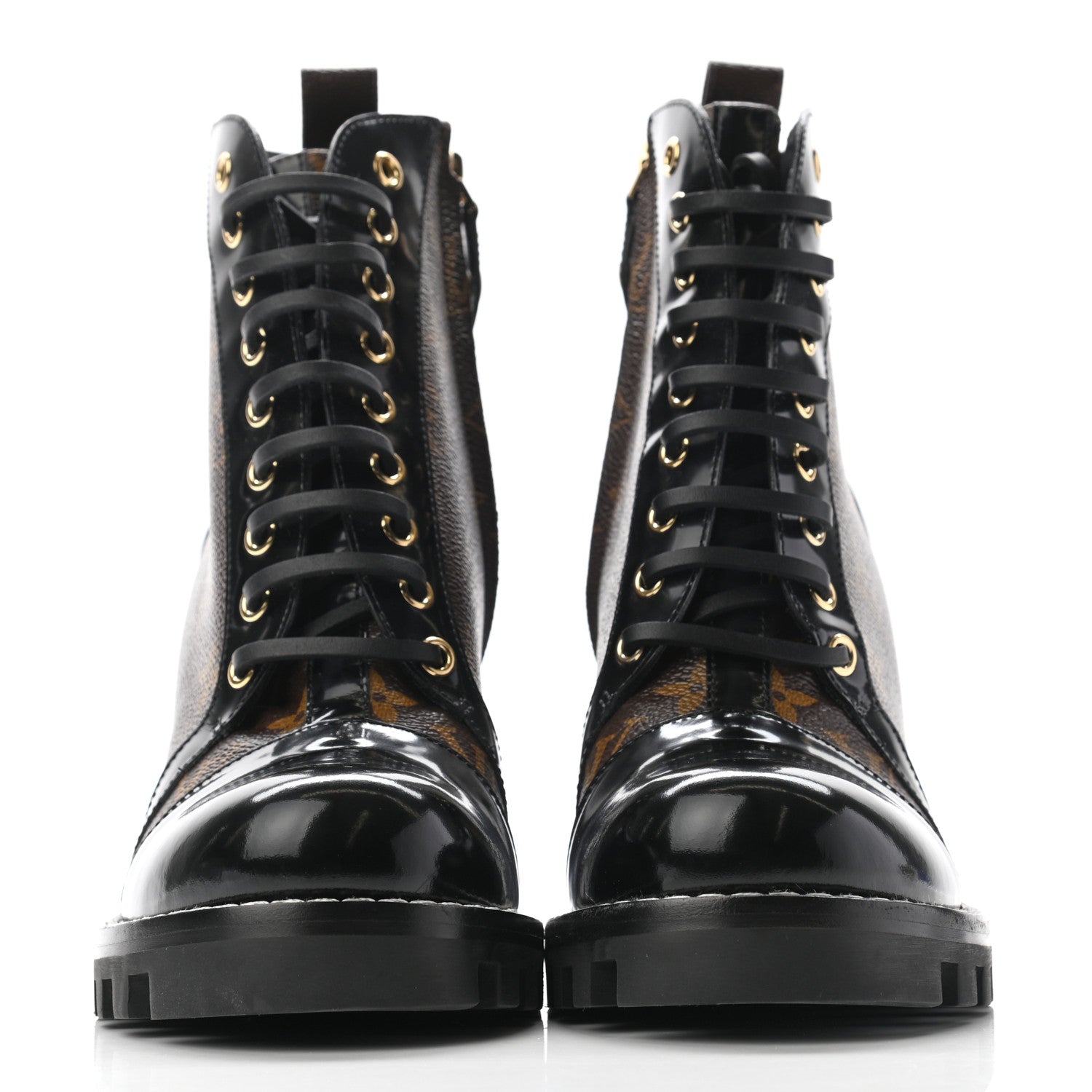 Louis Vuitton Patent Calfskin Monogram Star Trail Ankle Boots 39 Black 2 of 8