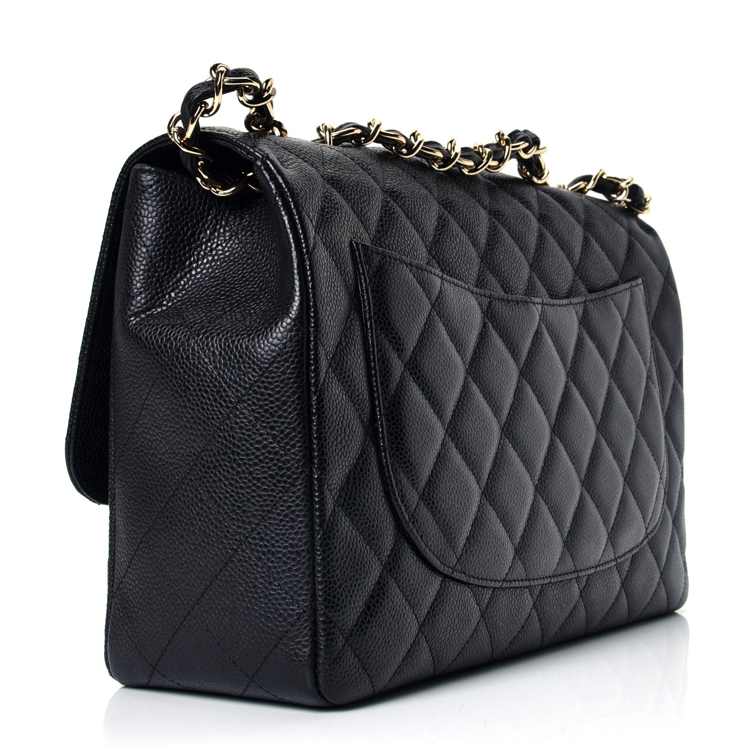 Chanel Caviar Quilted Jumbo Single Flap Black 2 of 4