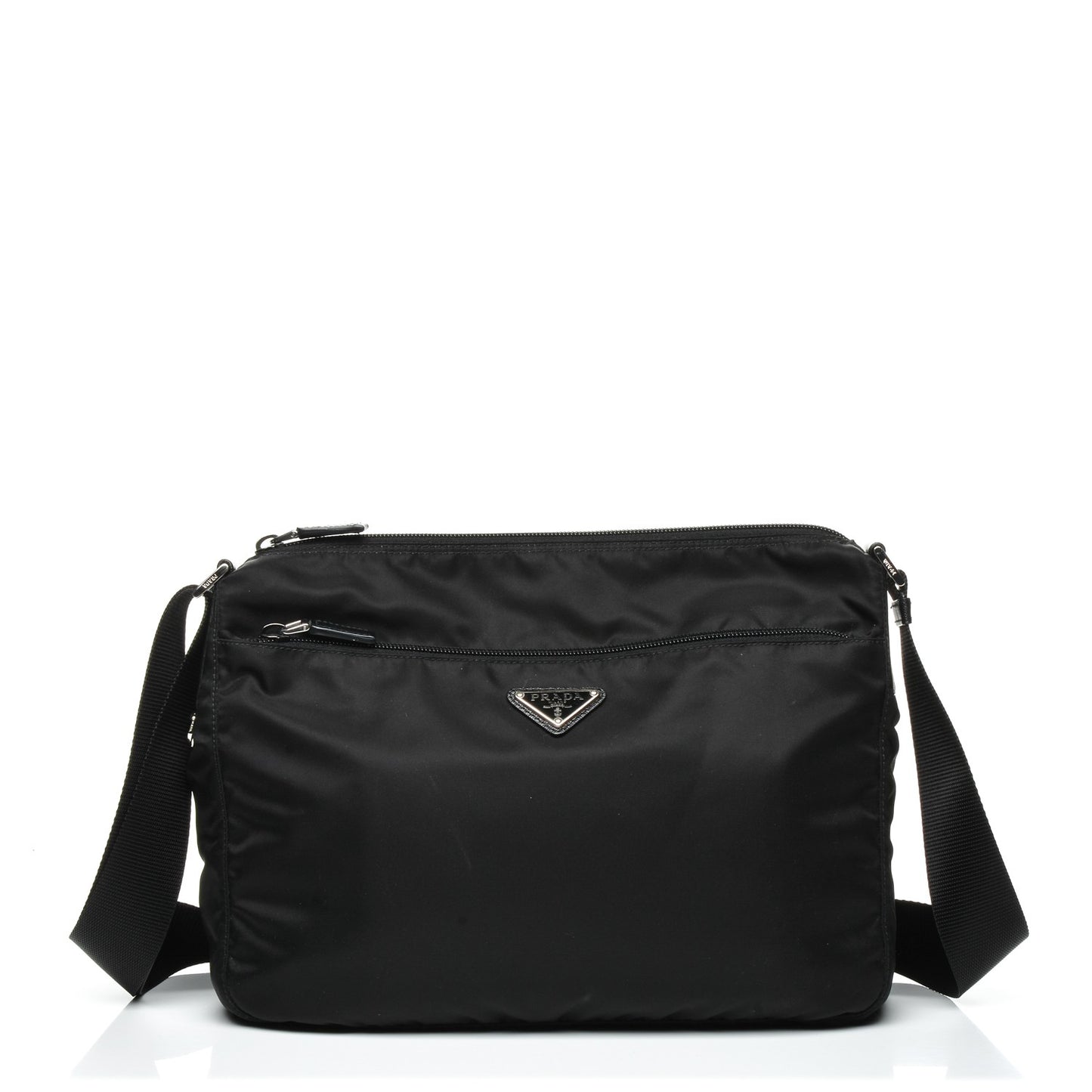 Nylon Saffiano Vela Messenger Bag Nero Black