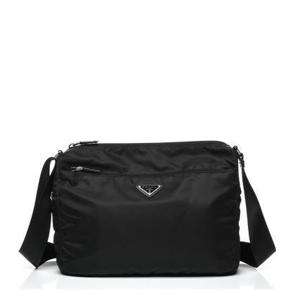 Prada Nylon Saffiano Vela Messenger Bag Nero Black 1 of 14