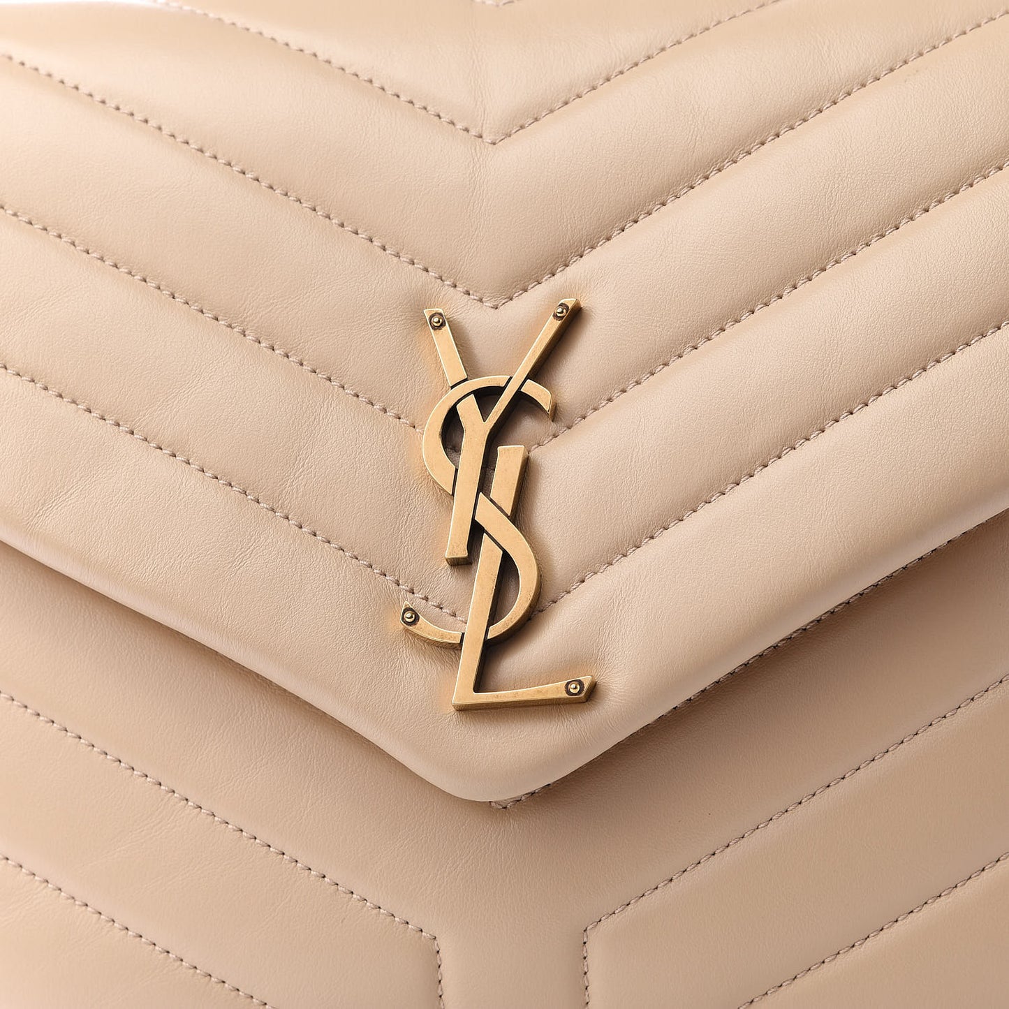 Calfskin Y Quilted Monogram Medium Loulou Chain Satchel Nude Powder