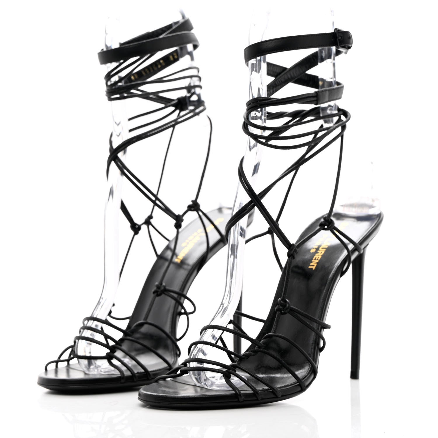 Saint Laurent Robin Zig Zag Heels Sandals 40 Black 3 of 15