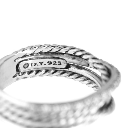 David Yurman Sterling Silver Diamond 7mm Crossover Ring 56 7.75 4 of 4