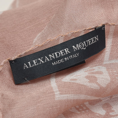 Alexander McQueen Silk Chiffon Skull Scarf Pink 4 of 5