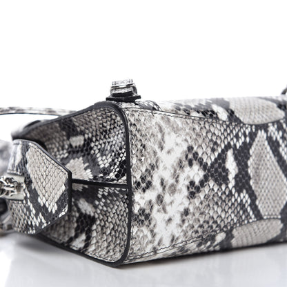 Balenciaga Grained Calfskin Snake Effect Neo Classic Silver Hardware Mini City Black White 6 of 8