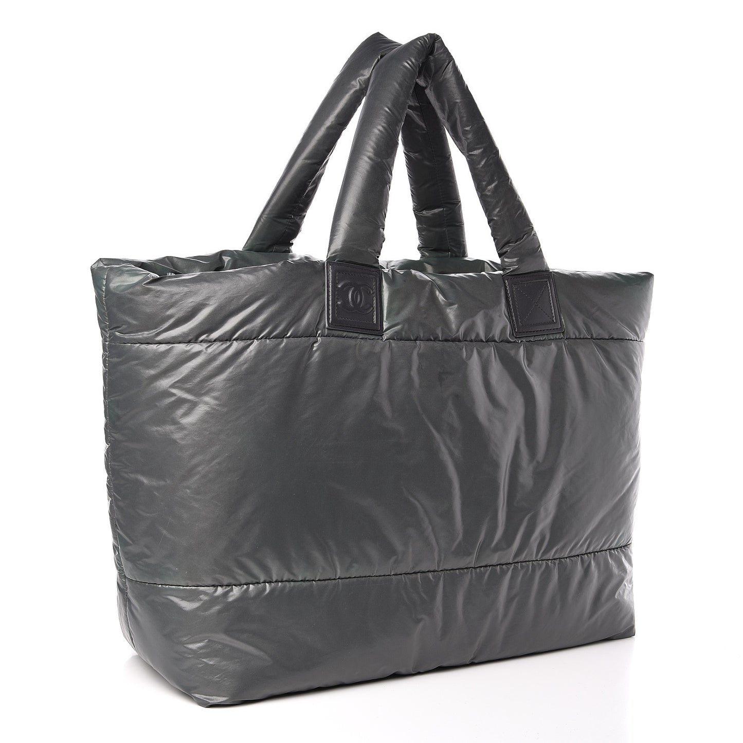 Nylon Quilted Reversible Coco Cocoon Tote Grey