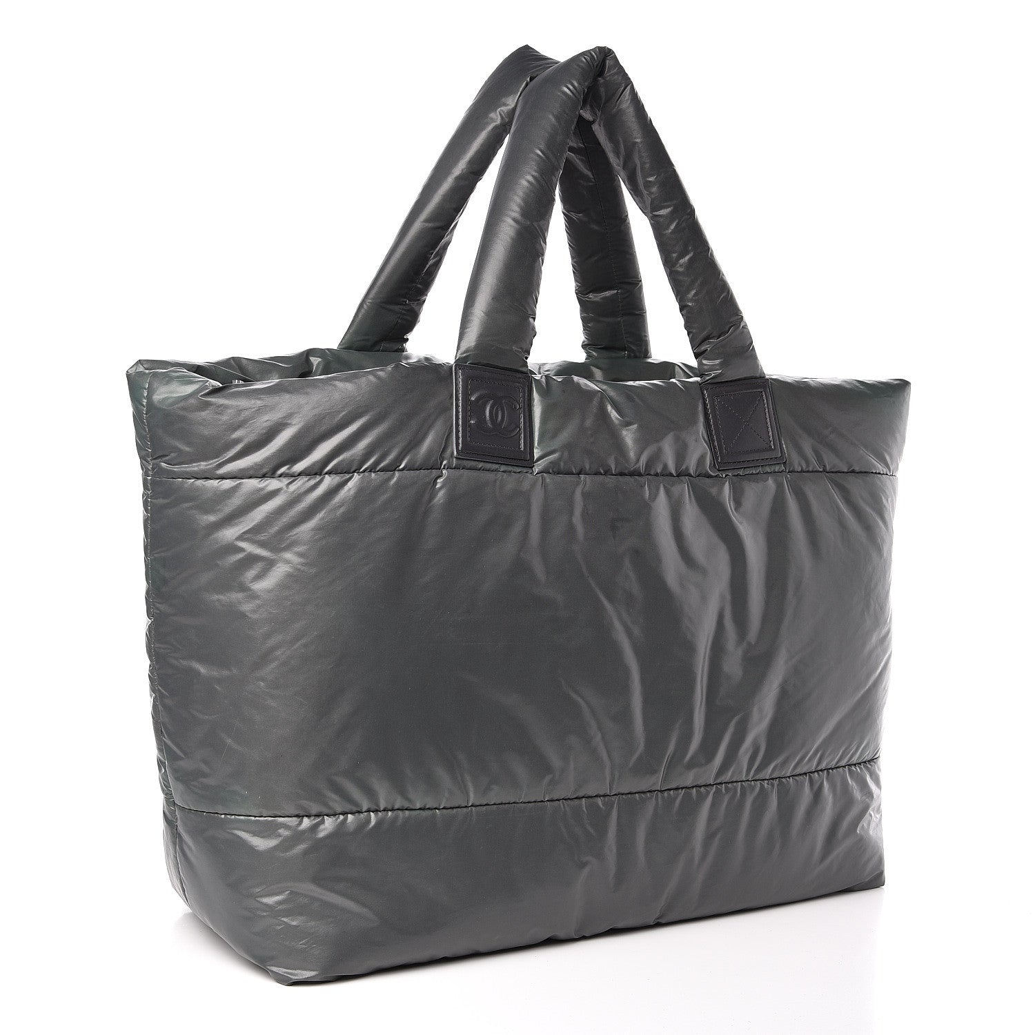 Chanel Nylon Quilted Reversible Coco Cocoon Tote Grey 3 of 10