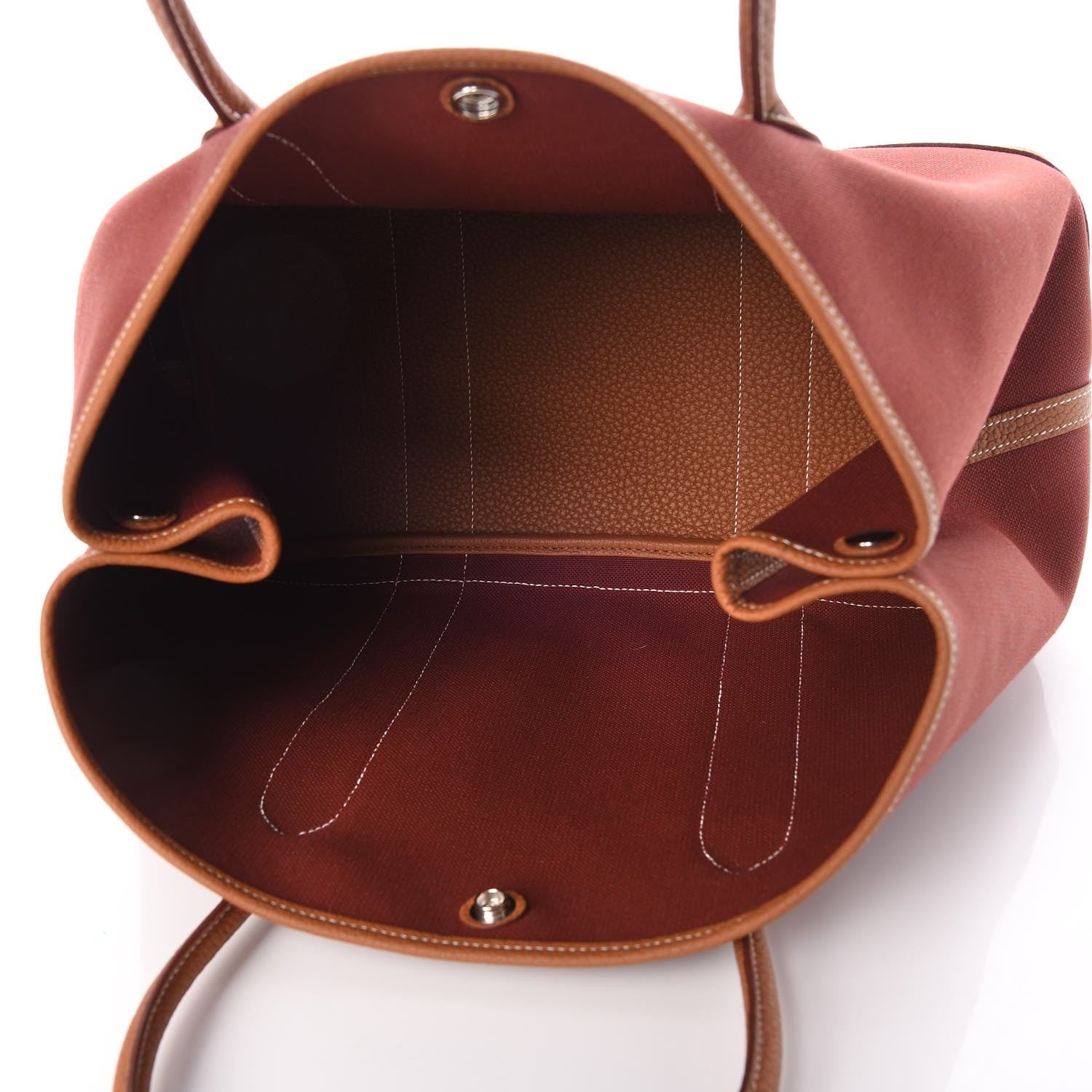 Hermes Toile Militaire Negonda Garden Party Tote 36 MM Rouge H Gold 5 of 7