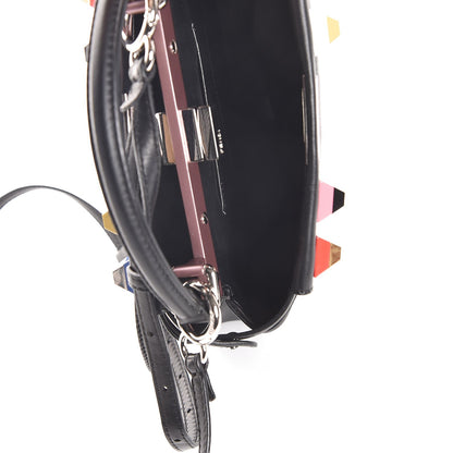Fendi Nappa Studded Mini Peekaboo Iconic Satchel Black Multicolor 6 of 9
