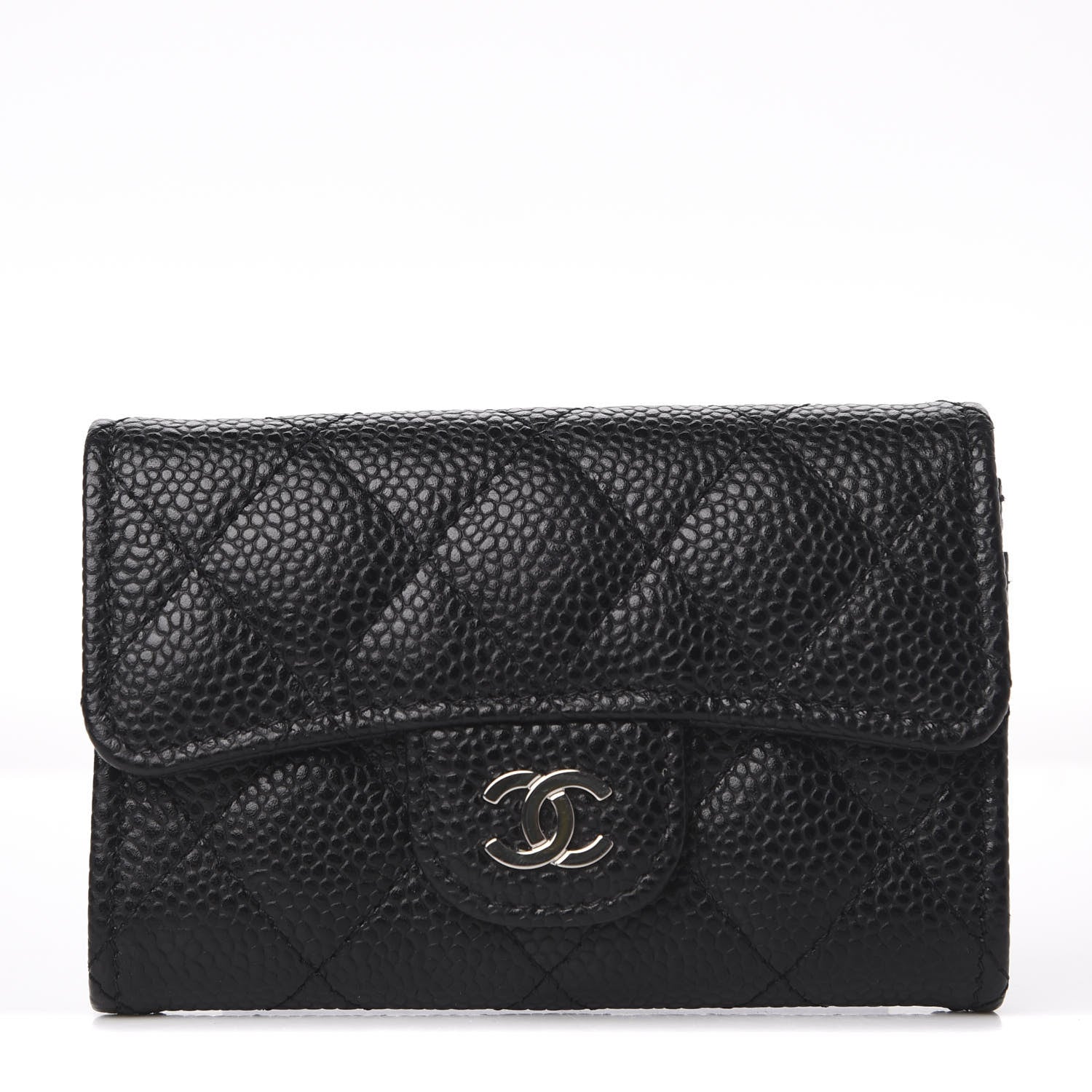 Chanel Caviar Quilted Flap Card Holder Wallet Black 1 of 9