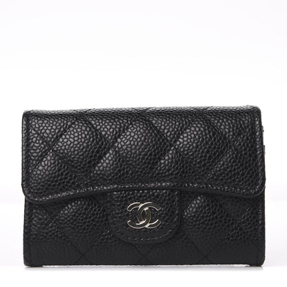 Chanel Caviar Quilted Flap Card Holder Wallet Black 1 of 9