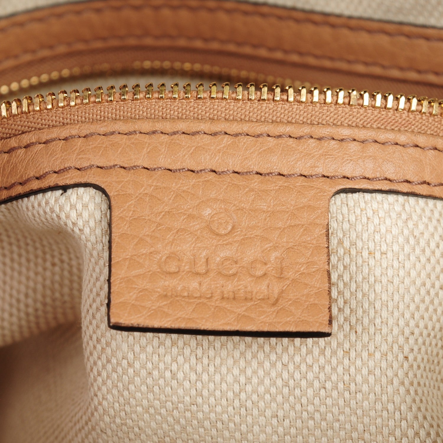 Gucci Pebbled Calfskin Small Soho Bowler Camelia 6 of 7