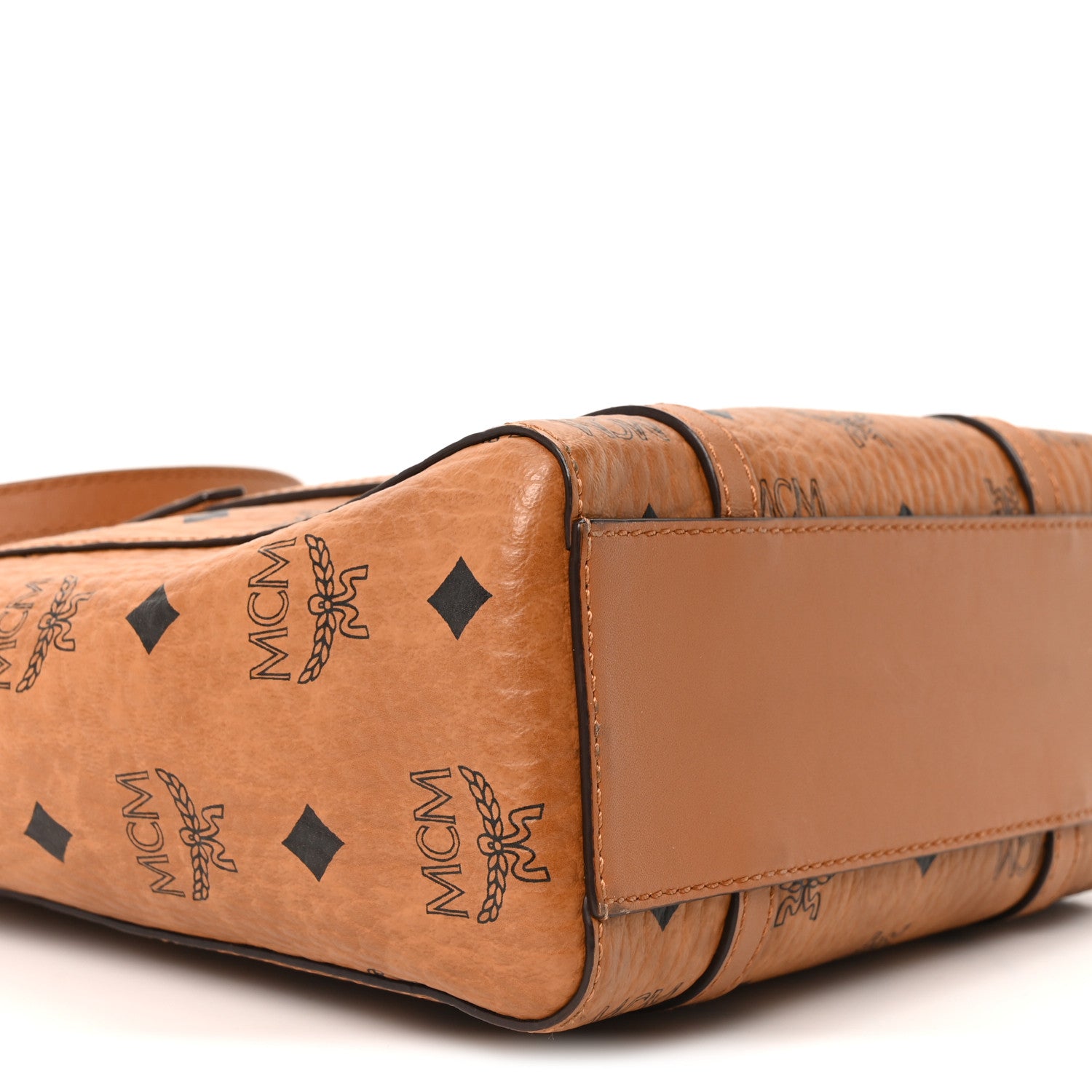 MCM Visetos Mini Toni Shopper Tote Cognac 1818585 – FASHIONPHILE