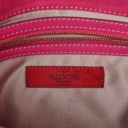Valentino Garavani Patent Lacca Bow Clutch Pop Fuxia 6 of 9