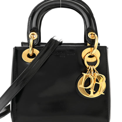 Christian Dior Glazed Calfskin Mini Lady Dior Black 7 of 14