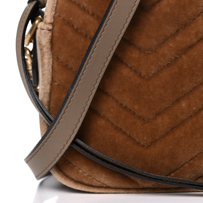 Gucci Velvet Matelasse Small GG Marmont Chain Shoulder Bag Taupe 10 of 15