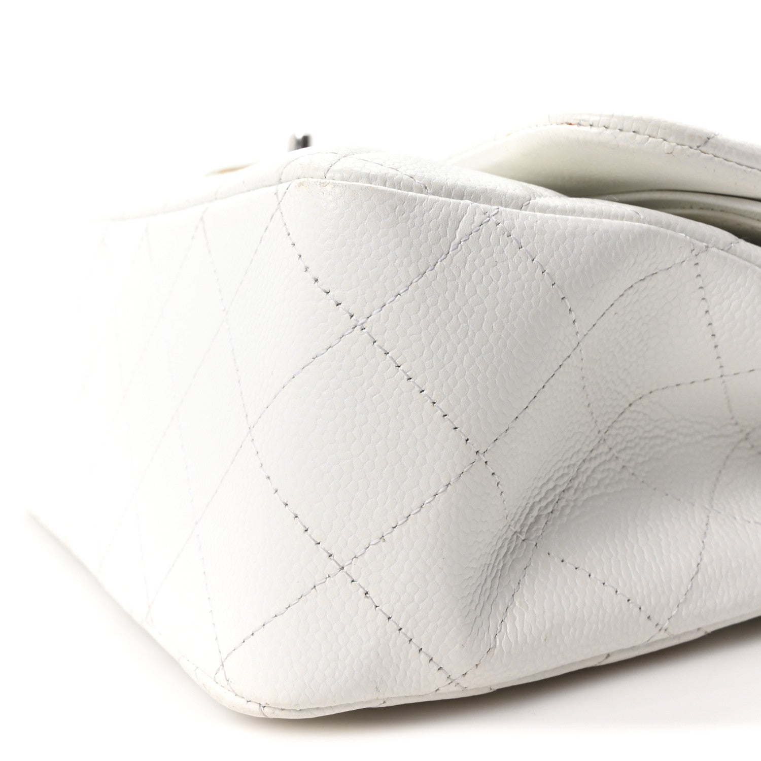 Chanel Caviar Quilted Jumbo Double Flap White 10 of 10
