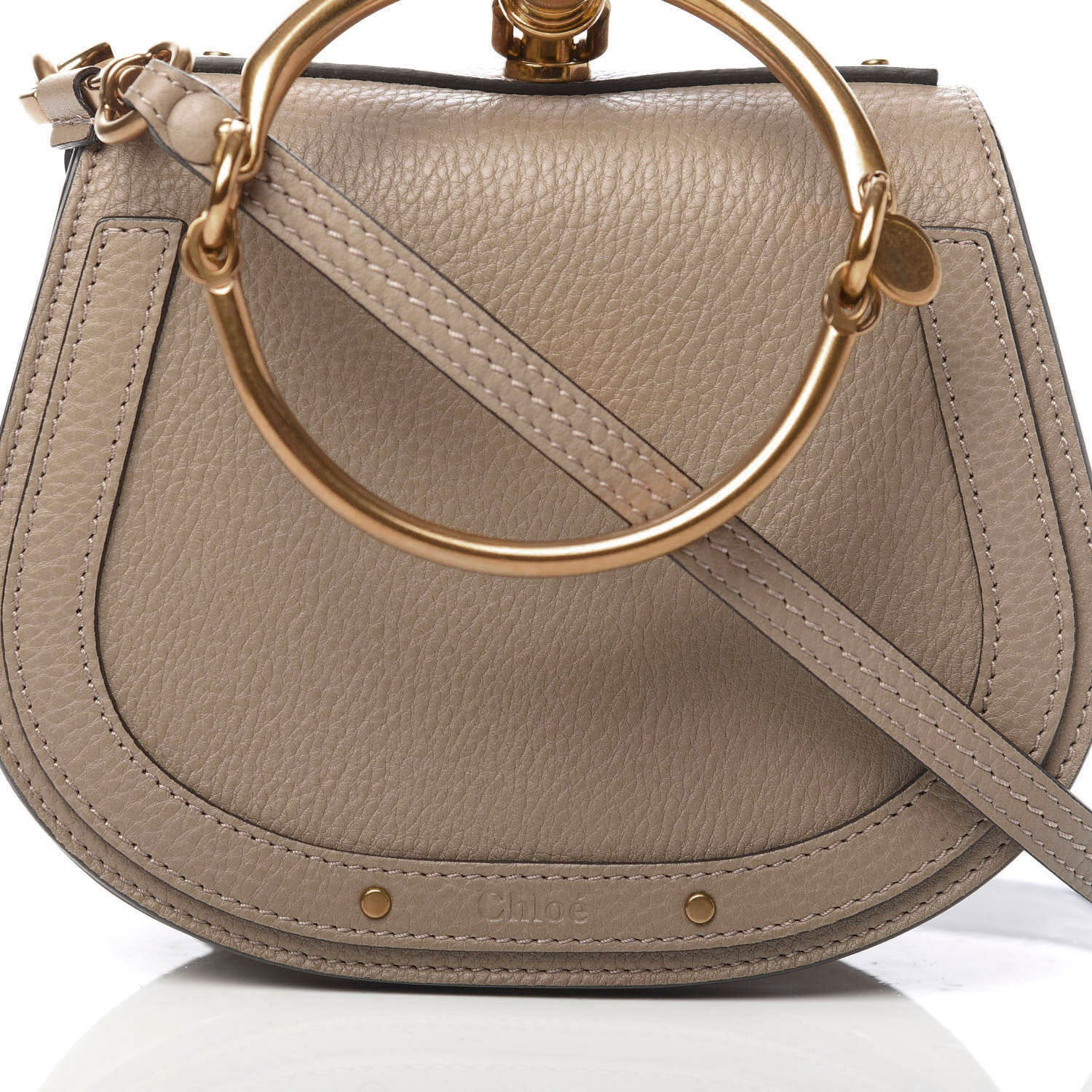 Chloe Calfskin Suede Small Nile Bracelet Bag Motty Grey 10 of 10