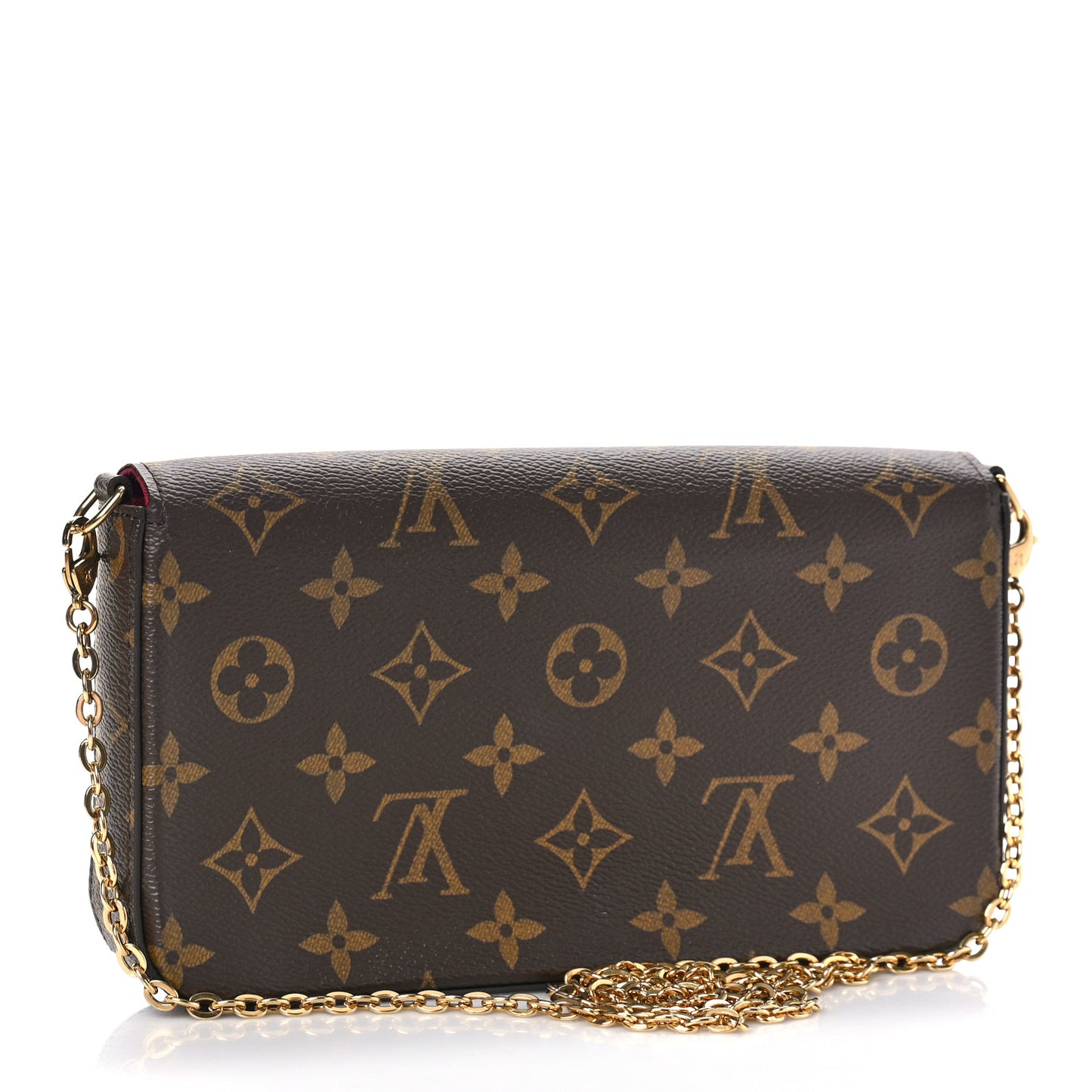 Monogram Pochette Felicie Chain Wallet Fuchsia