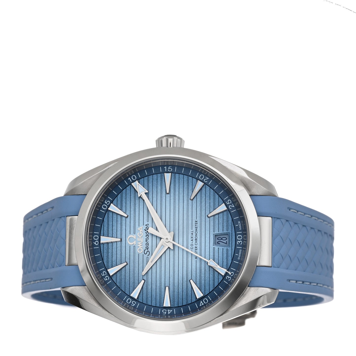 Stainless Steel Rubber 41mm Seamaster Aqua Terra 150M Co-Axial Automatic Watch Blue 220.12.41.21.03.008