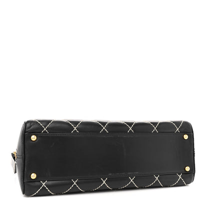 Chanel Calfskin Contrast Stitch Surpique Bowler Black 4 of 14
