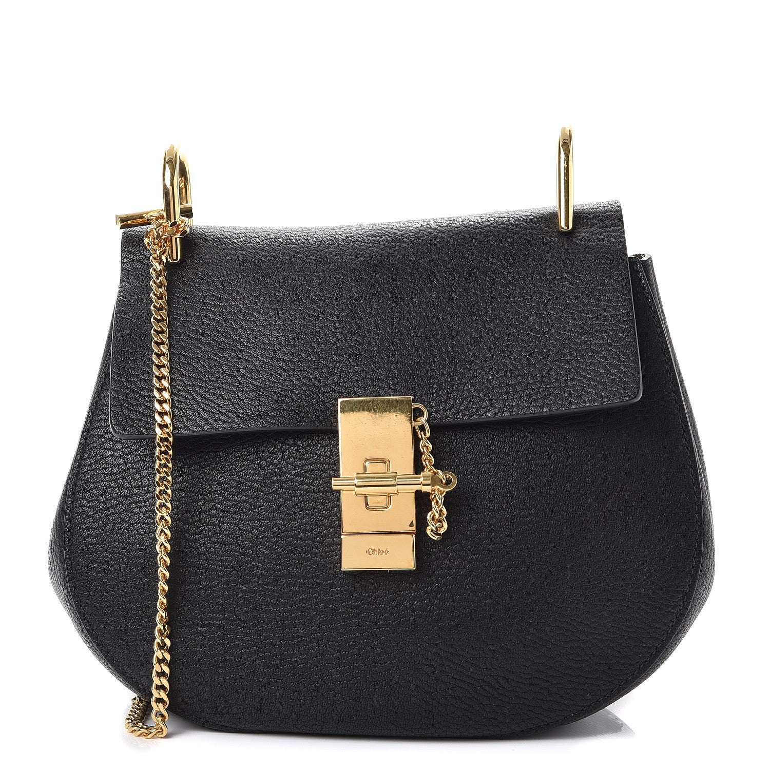 Chloe Grained Lambskin Drew Shoulder Bag Black 1 of 8