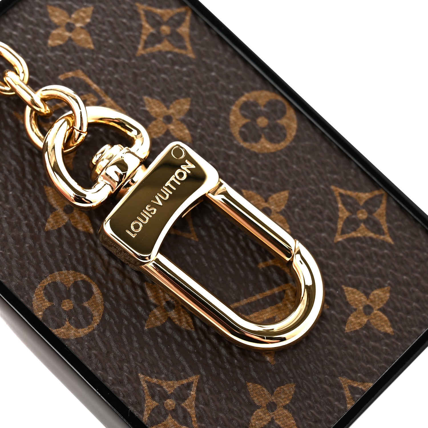 Louis Vuitton Calfskin Monogram LV Record Bag Charm Black 3 of 4