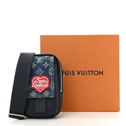 Louis Vuitton X NIGO Denim Monogram Flat Double Phone Pouch 10 of 10