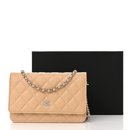 Chanel Caviar Quilted Wallet On Chain WOC Beige 12 of 12