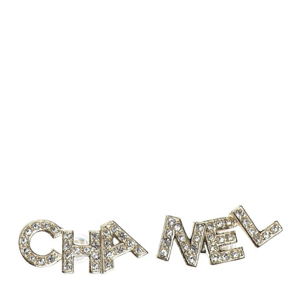 Chanel Crystal Pearl Signature Stud Earrings Gold 1 of 4