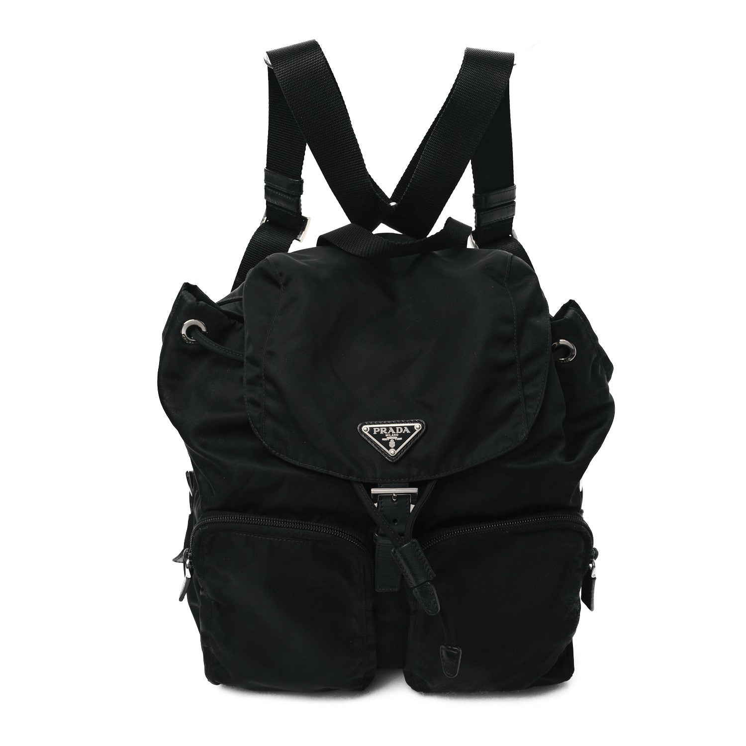 Prada Tessuto Nylon Saffiano Vela Backpack Black 1 of 14