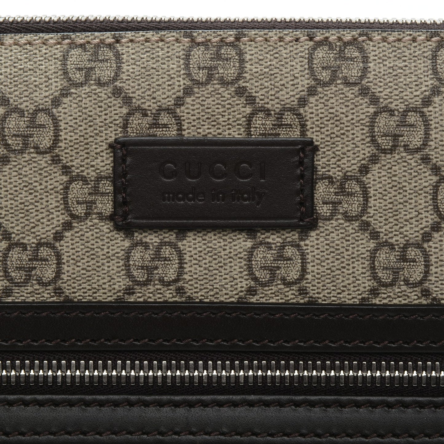 GG Supreme Monogram Selleria Calfskin Small Flat Messenger Bag Beige Ebony Cocoa Marrone Scuro