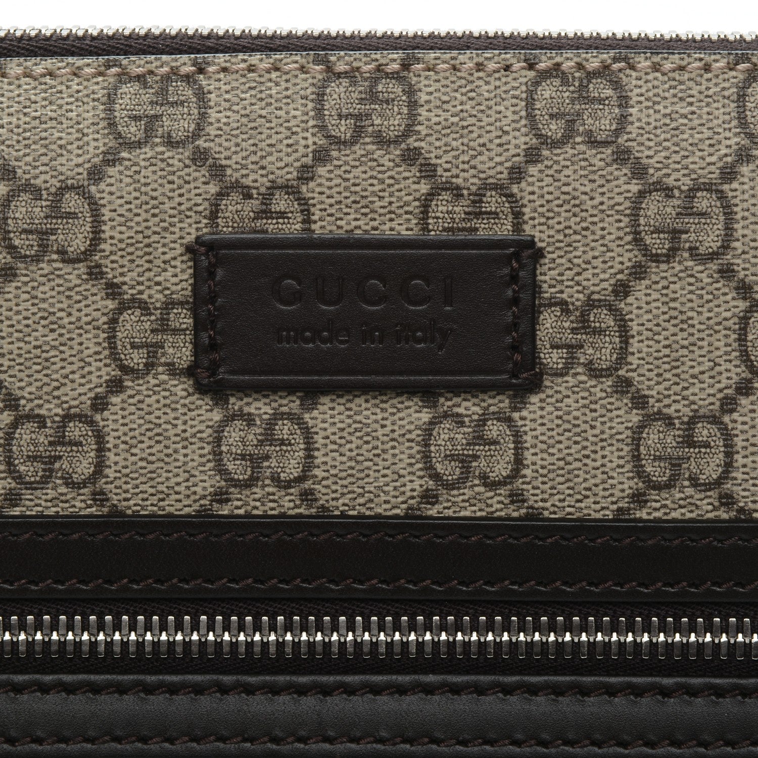 Gucci GG Supreme Monogram Selleria Calfskin Small Flat Messenger Bag Beige Ebony Cocoa Marrone Scuro 6 of 7
