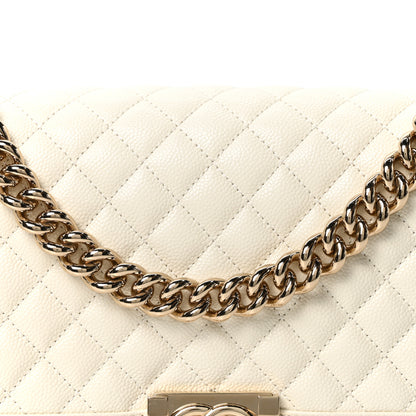 Chanel Caviar Quilted Medium Boy Flap White 8 of 10