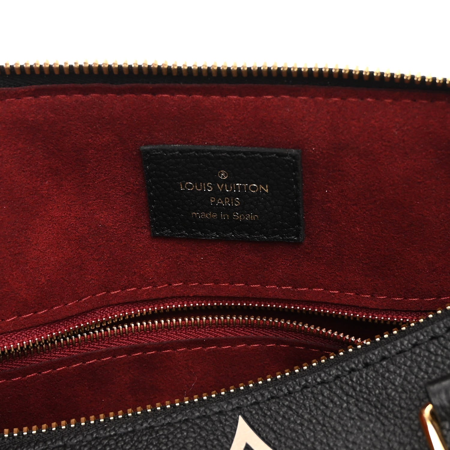Louis Vuitton Empreinte Monogram Giant Speedy Bandouliere 25 Black Beige 6 of 9