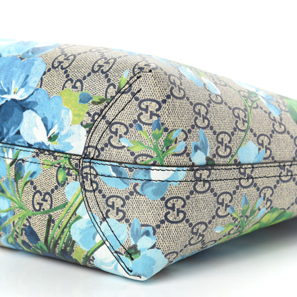 Gucci GG Supreme Monogram Blooms Small Reversible Tote Beige Blue Navy 13 of 15