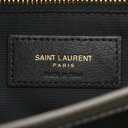 Saint Laurent Calfskin Y Quilted Monogram Toy Loulou Crossbody Bag Grey Kaki 6 of 12