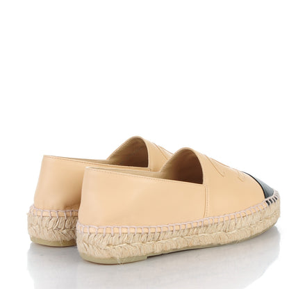 Chanel Lambskin CC Espadrilles 37 Beige Black 4 of 9