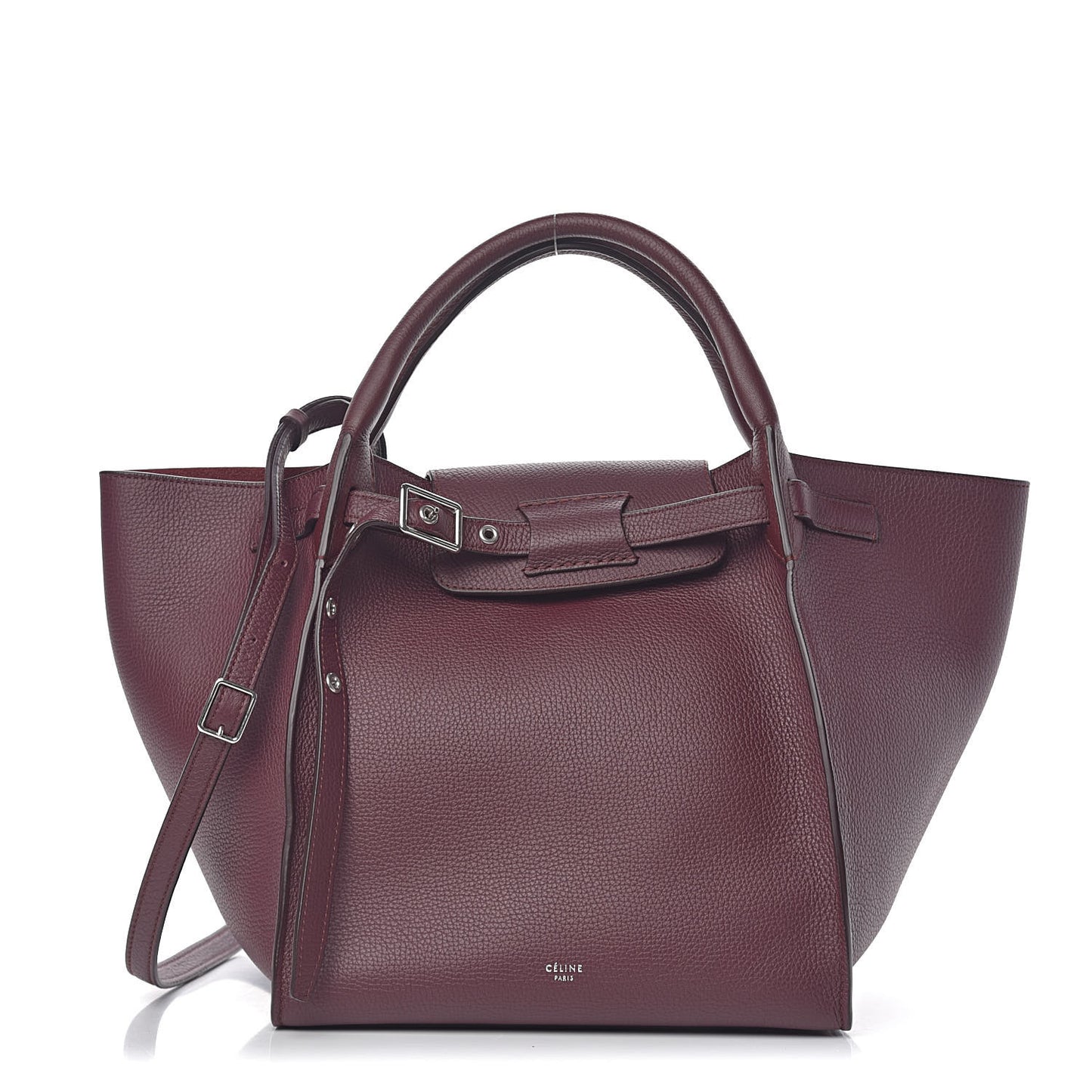 Supple Grained Calfskin Small Big Bag Wine