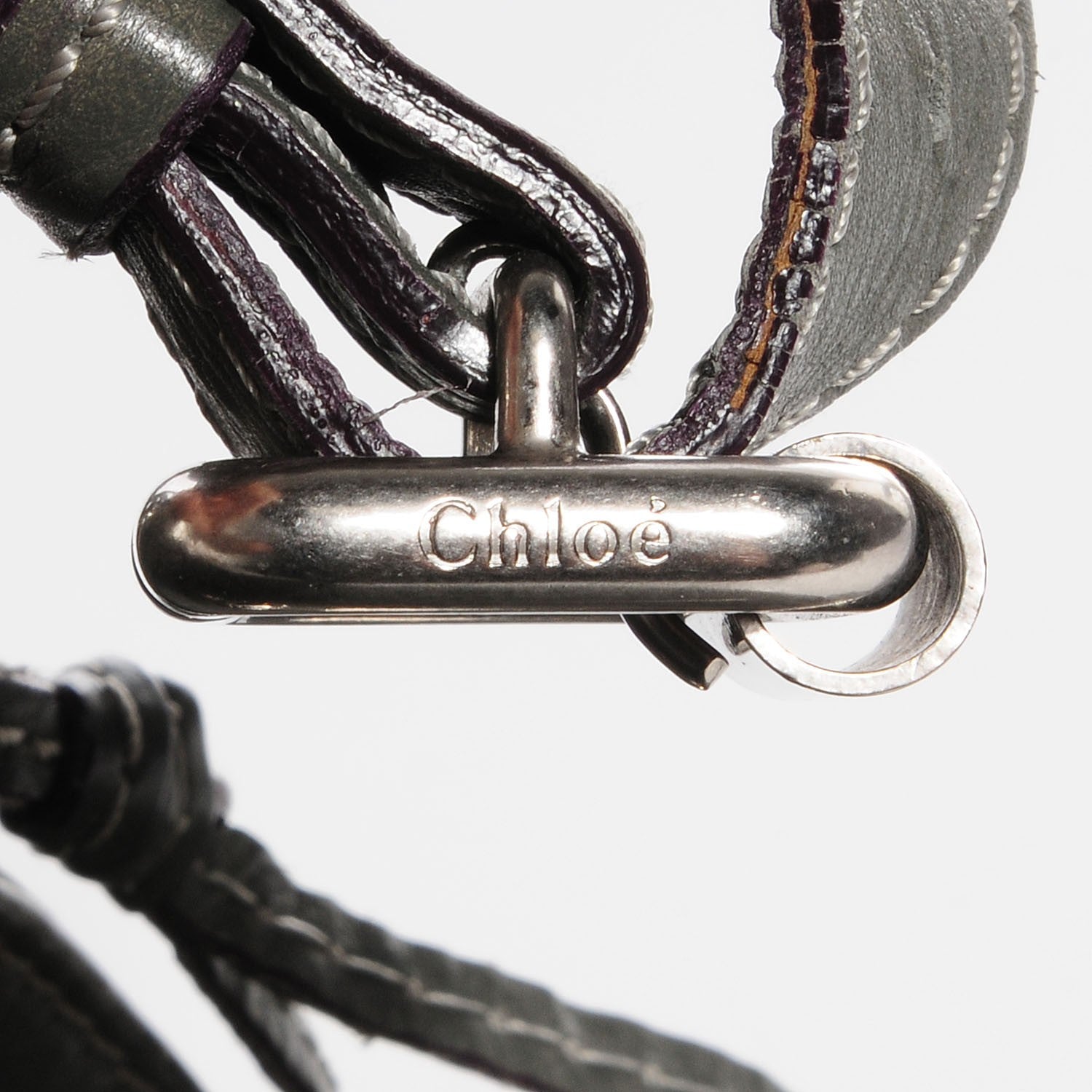 Chloe Leather Large Paddington Shoulder Bag Grey 8 of 11